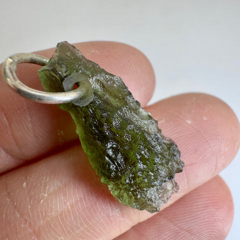 Silver Moldavite Pendant | 1.77g | Chlum