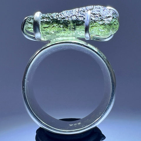 Sterling Silver Moldavite Claw Ring | Size 7 (O) | Chlum
