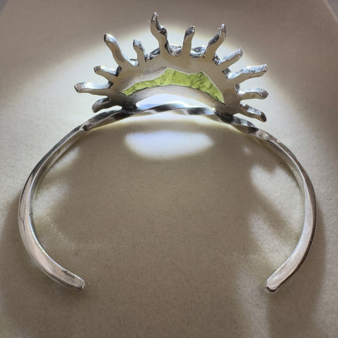 3.3g Chlum Moldavite Sun Bracelet in Sterling Silver