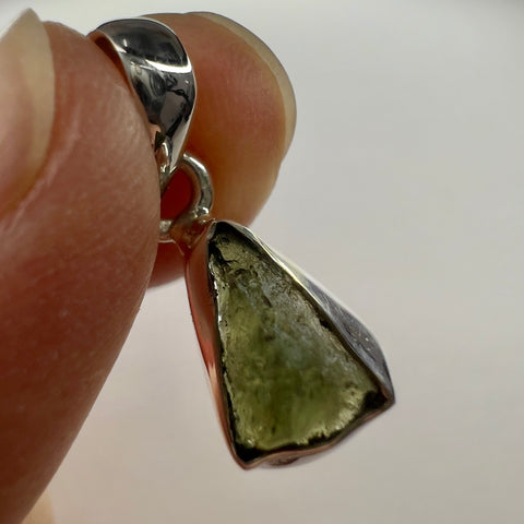 Sterling Silver Moldavite Pendant | 1.42g | Chlum