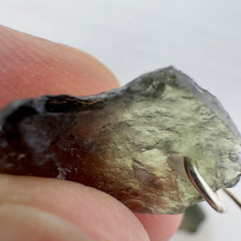 Sterling Silver Moldavite Earrings | 2.89g | Vrabce