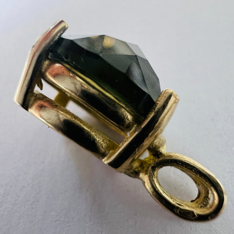 Exquisite 14k Gold Faceted Moldavite Pendant | 3.09ct | Chlum