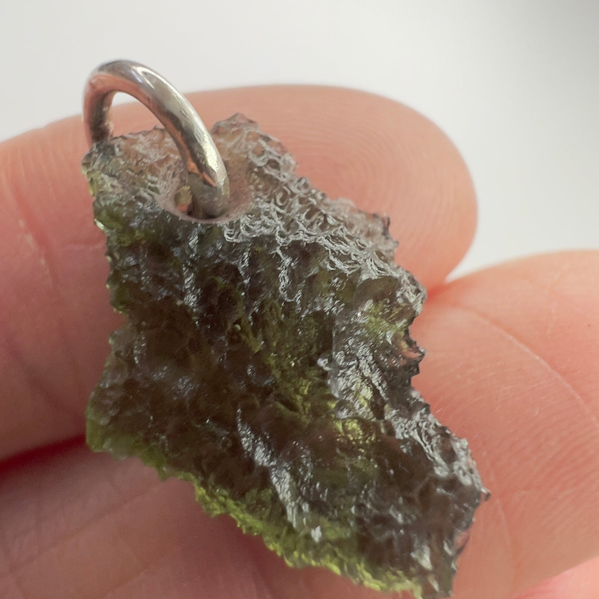 Silver Moldavite Pendant | 1.52g | Chlum