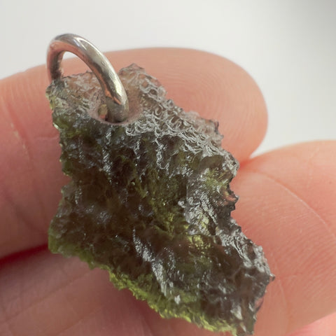 Silver Moldavite Pendant | 1.52g | Chlum