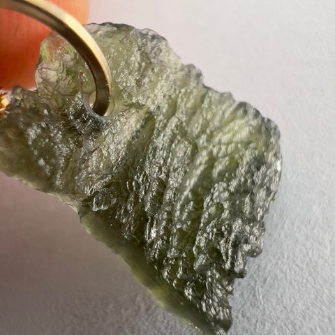 Moldavite Pendant – Gold Wrap
