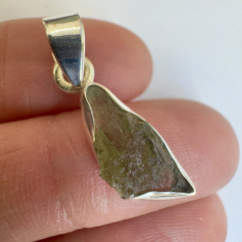 Sterling Silver Moldavite Pendant | 1.48g | Chlum