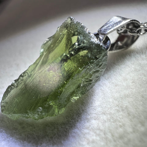 Semi-Faceted Moldavite Pendant | 1.02g | Chlum