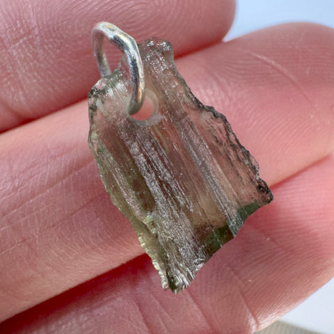 Sterling Silver Moldavite Pendant | 0.7g | Chlum