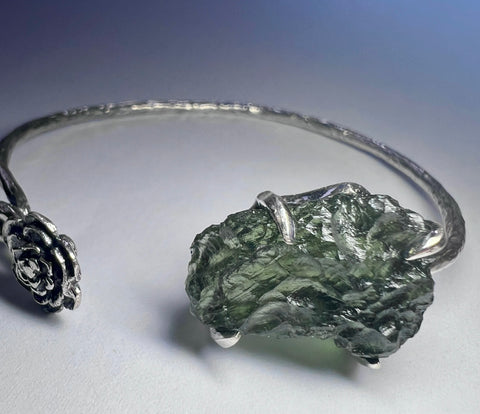 2.45g Moldavite Bracelet in Sterling Silver