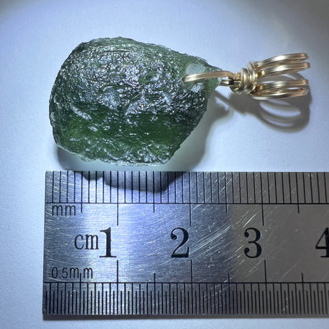3.88g Moldavite Pendant - Gold Bale