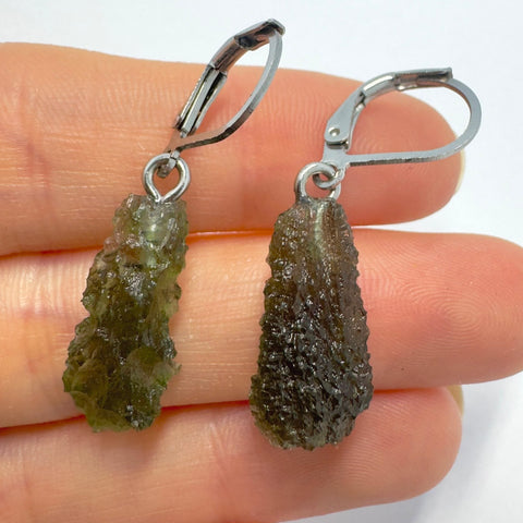 Moldavite Earrings | 3.08g | Chlum