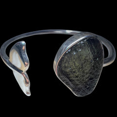 Moldavite/Silver bracelet "Whales Tail" 2.7