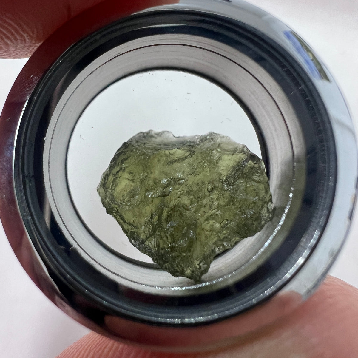 0.92g Moldavite Heart Locket - 25mm