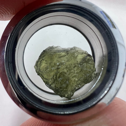 0.92g Moldavite Heart Locket - 25mm