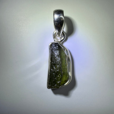 Sterling Silver Moldavite Pendant | 1.95g | Chlum