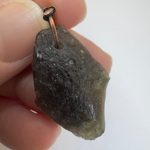 Copper Moldavite Pendant |  2.99g | Marouskovo Pole