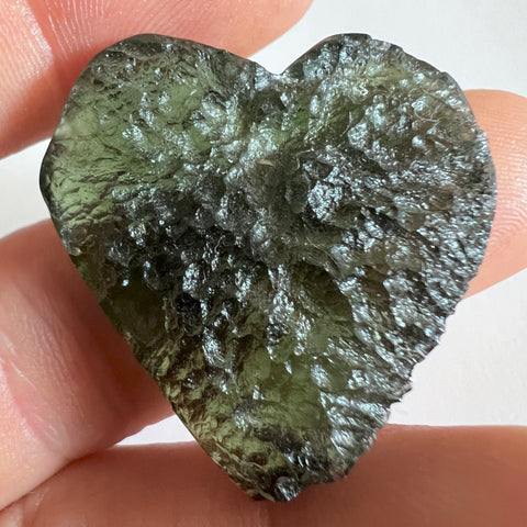 HALF x 3x Semi-faceted Moldavite Heart 13g & 3.33g