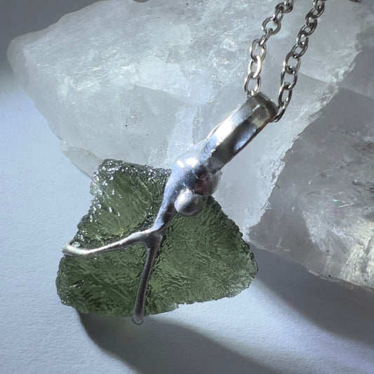 1.8g Moldavite Necklace, Soft Soldered