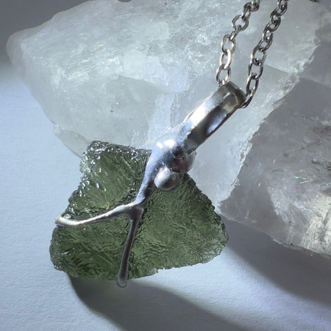 1.8g Moldavite Necklace, Soft Soldered
