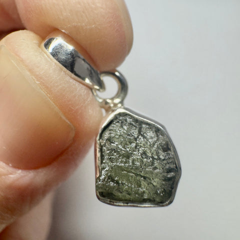 Sterling Silver Moldavite Pendant | 1.53g | Chlum