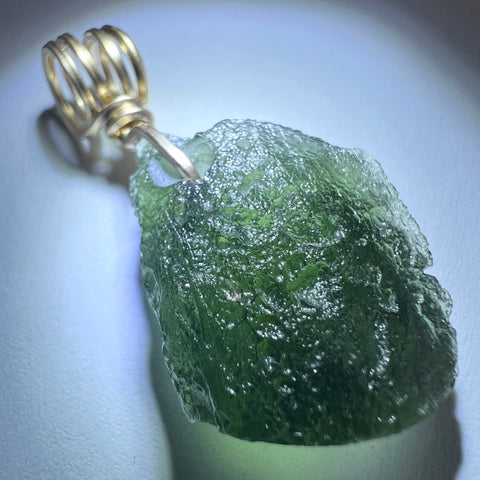 3.88g Moldavite Pendant - Gold Bale