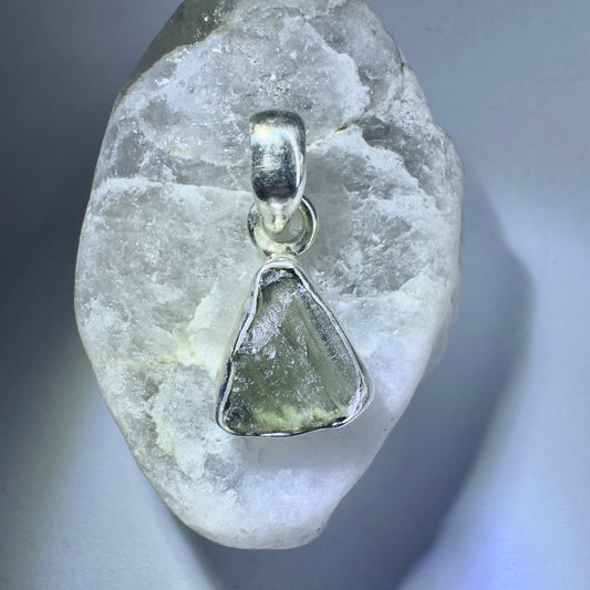 Sterling Silver Moldavite Pendant | 1.5g | Chlum