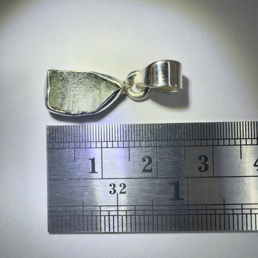 Sterling Silver Moldavite Pendant | 1.54g | Chlum