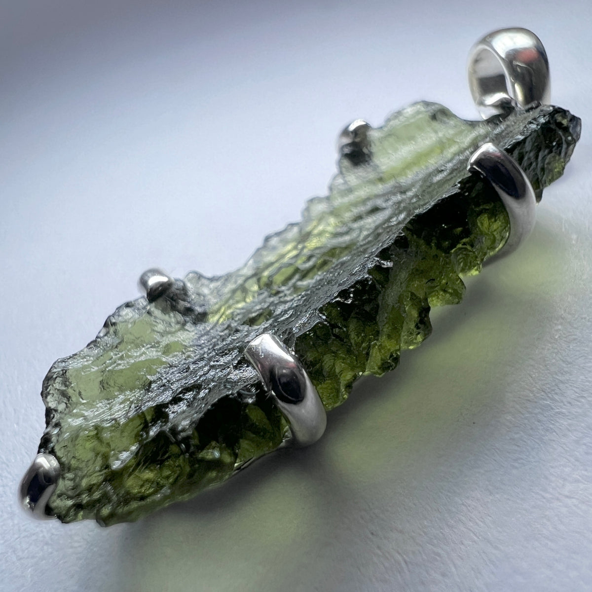 Sterling Silver Moldavite Pendant | 3.30g | Chlum
