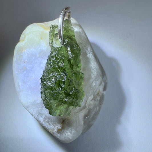 Silver Moldavite Pendant | 1.77g | Chlum