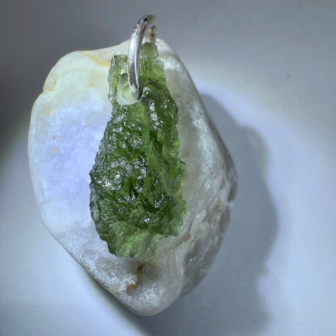 Silver Moldavite Pendant | 1.77g | Chlum