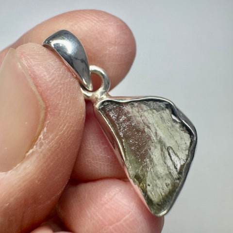 Sterling Silver Moldavite Pendant | 1.51g | Chlum