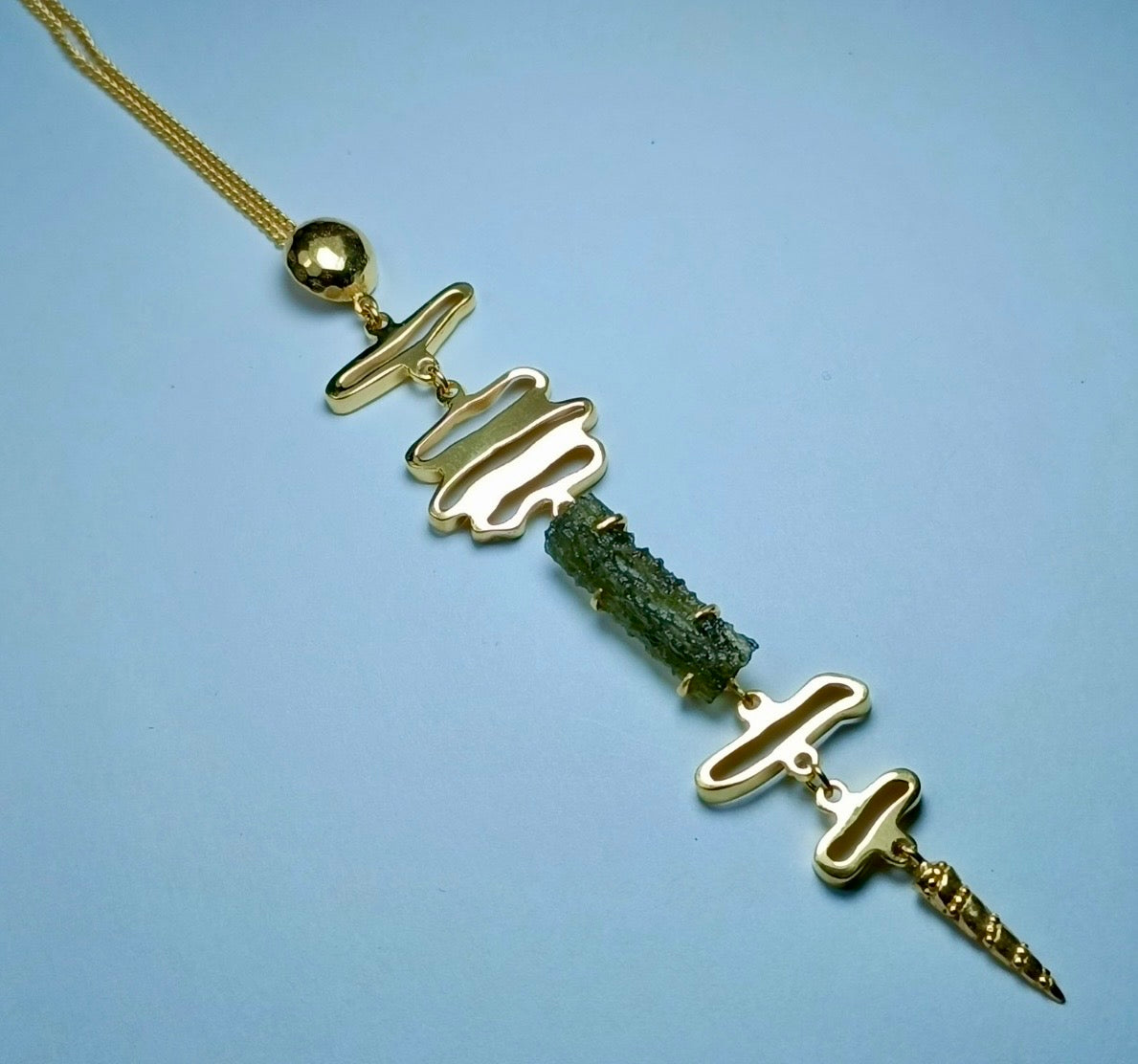 Gold-Plated Moldavite Necklace (Pre-Sale offer - 20%)