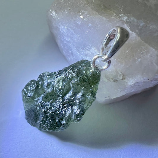 2.03g Moldavite Silver Pendant