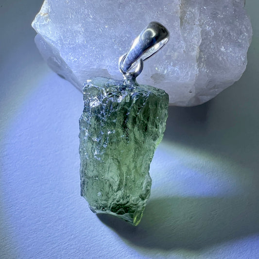 2.07g Moldavite Silver Pendant