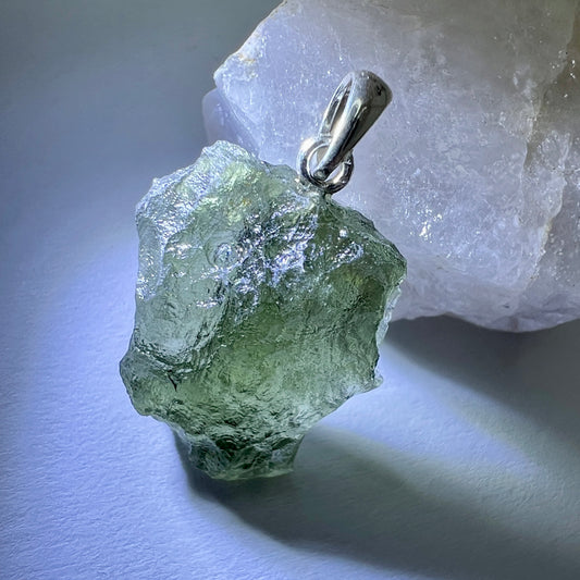 2.45g Moldavite Silver Pendant