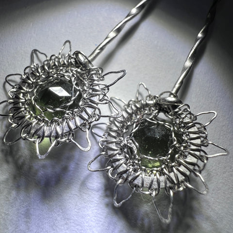 Faceted Moldavite Earrings I 1.4ct I Chlum