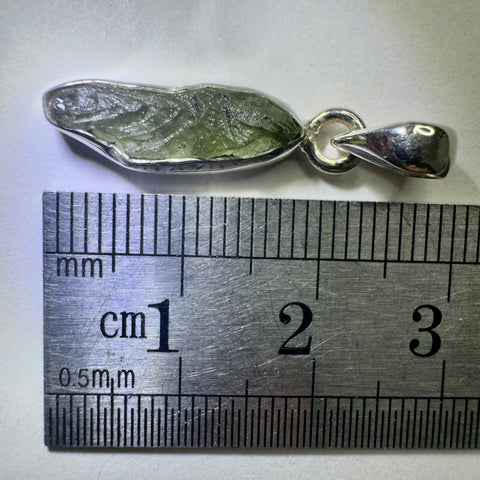 Sterling Silver Moldavite Pendant | 1.52g | Chlum