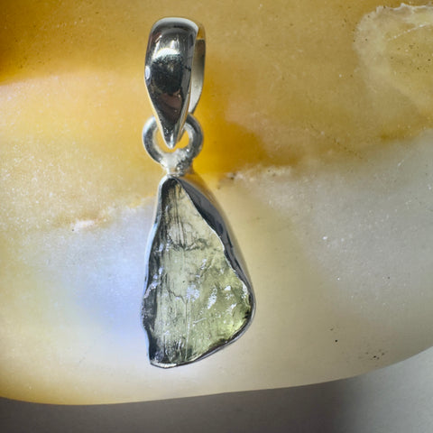 Sterling Silver Moldavite Pendant | 1.57g | Chlum