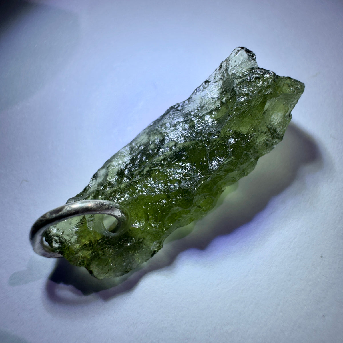 Sterling Silver Moldavite Pendant | 1.33g | Chlum
