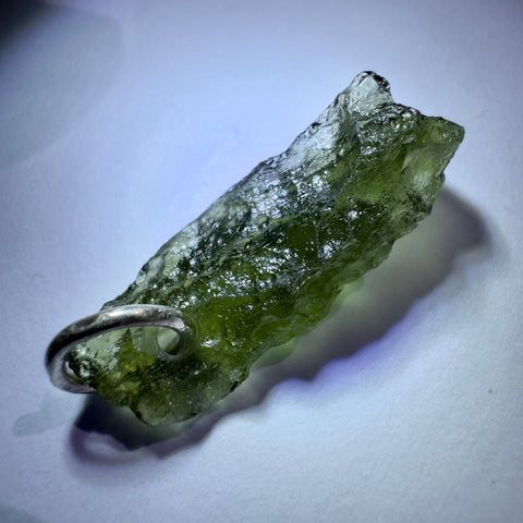 Sterling Silver Moldavite Pendant | 1.33g | Chlum