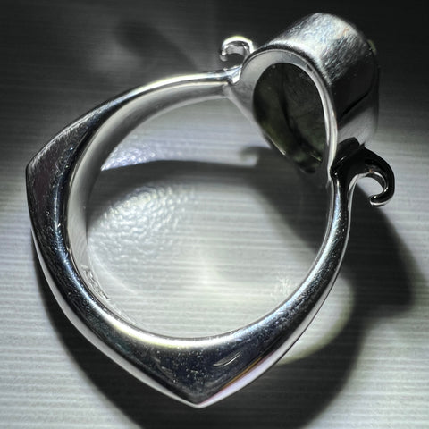 Sterling Silver Moldavite Ring - Size 6