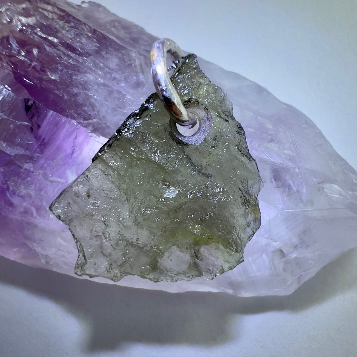 Silver Moldavite Pendant | 1.05g | Chlum
