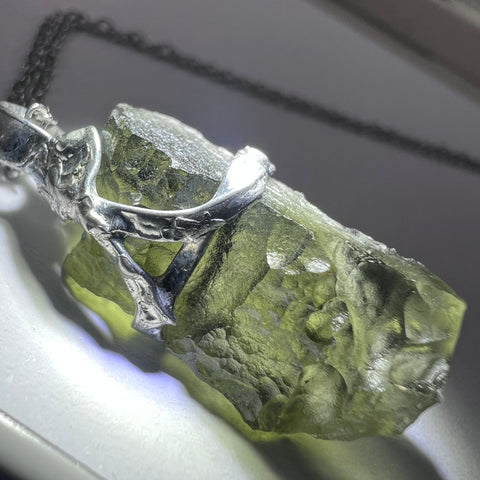 Soft Soldered Moldavite Pendant | 3.03g | Kosov