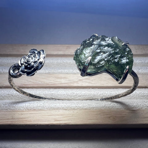 2.45g Moldavite Bracelet in Sterling Silver