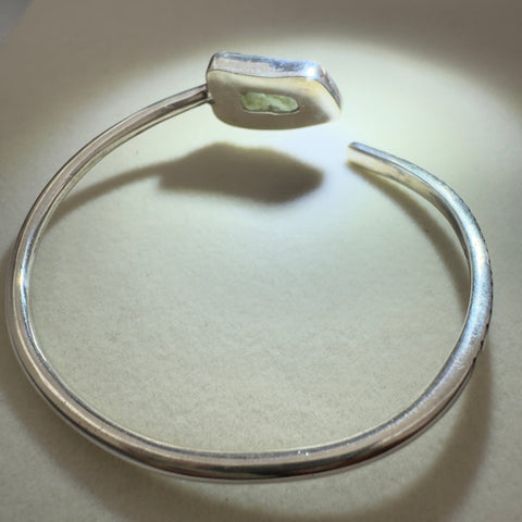 Moldavite Bracelet in Sterling Silver