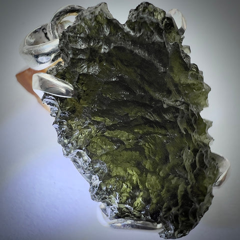 Sterling Silver Moldavite Pendant | 4.26g | Maly Chlum