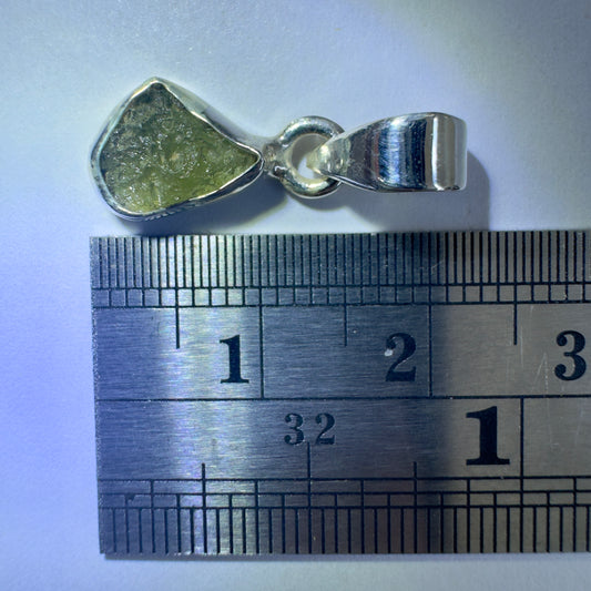Sterling Silver Moldavite Pendant | 1.19g | Chlum