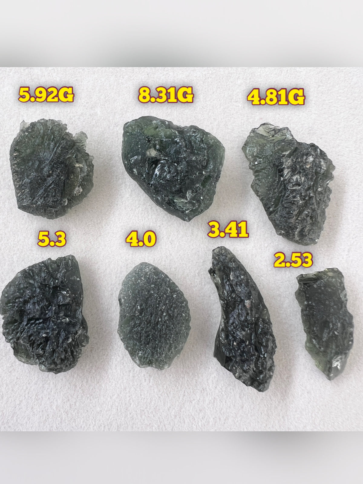 34.28g Wholesale Moldavite lot 7pc.