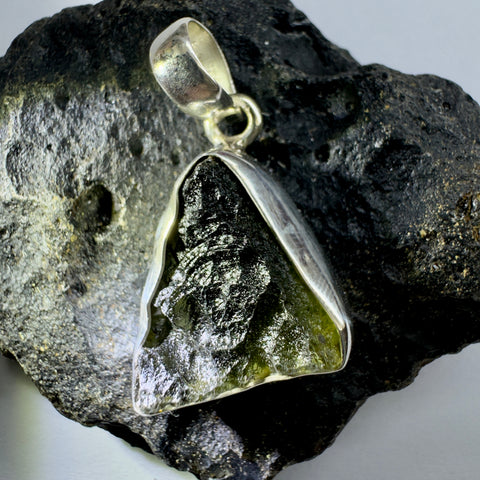 Sterling Silver Moldavite Pendant | 4.0g | Chlum