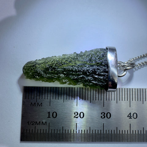 Sterling Silver Moldavite Pendant | 3.98g | Chlum